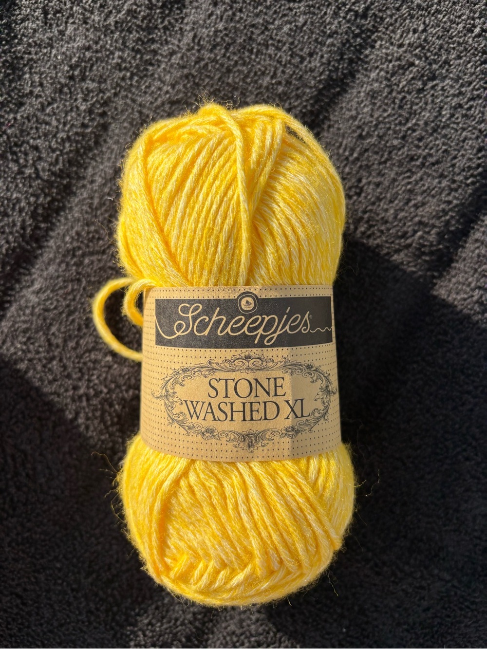 Scheepjes Stone Washed Cotton Blend XL Yarn - Bright Yellow Beryl